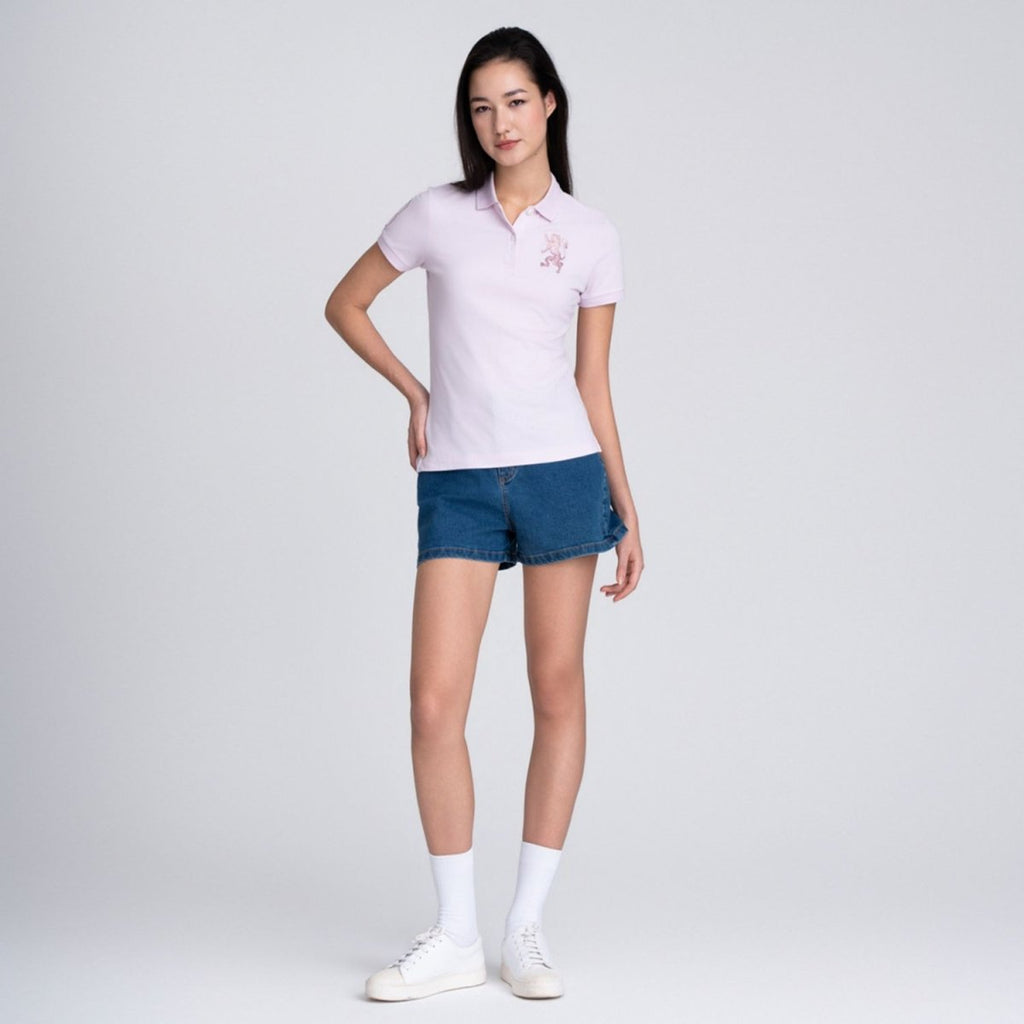 Giordano Women’s Slim Fit Embroidered 3D Lion Polo - Premium Polo