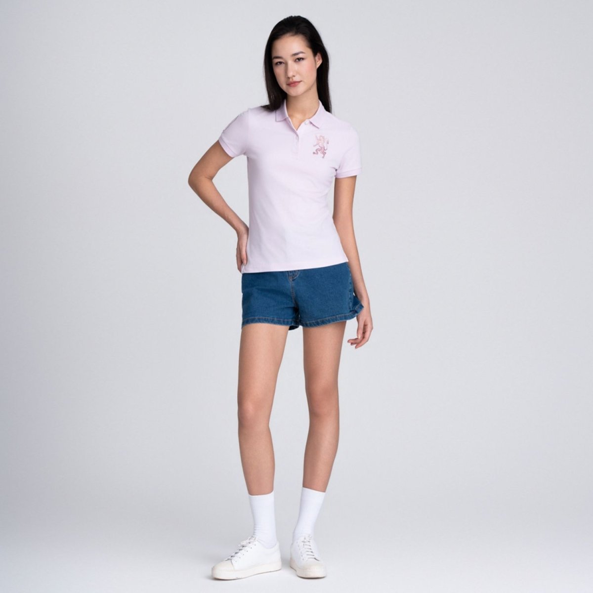 Giordano Women’s Slim Fit Embroidered 3D Lion Polo - Premium Polo