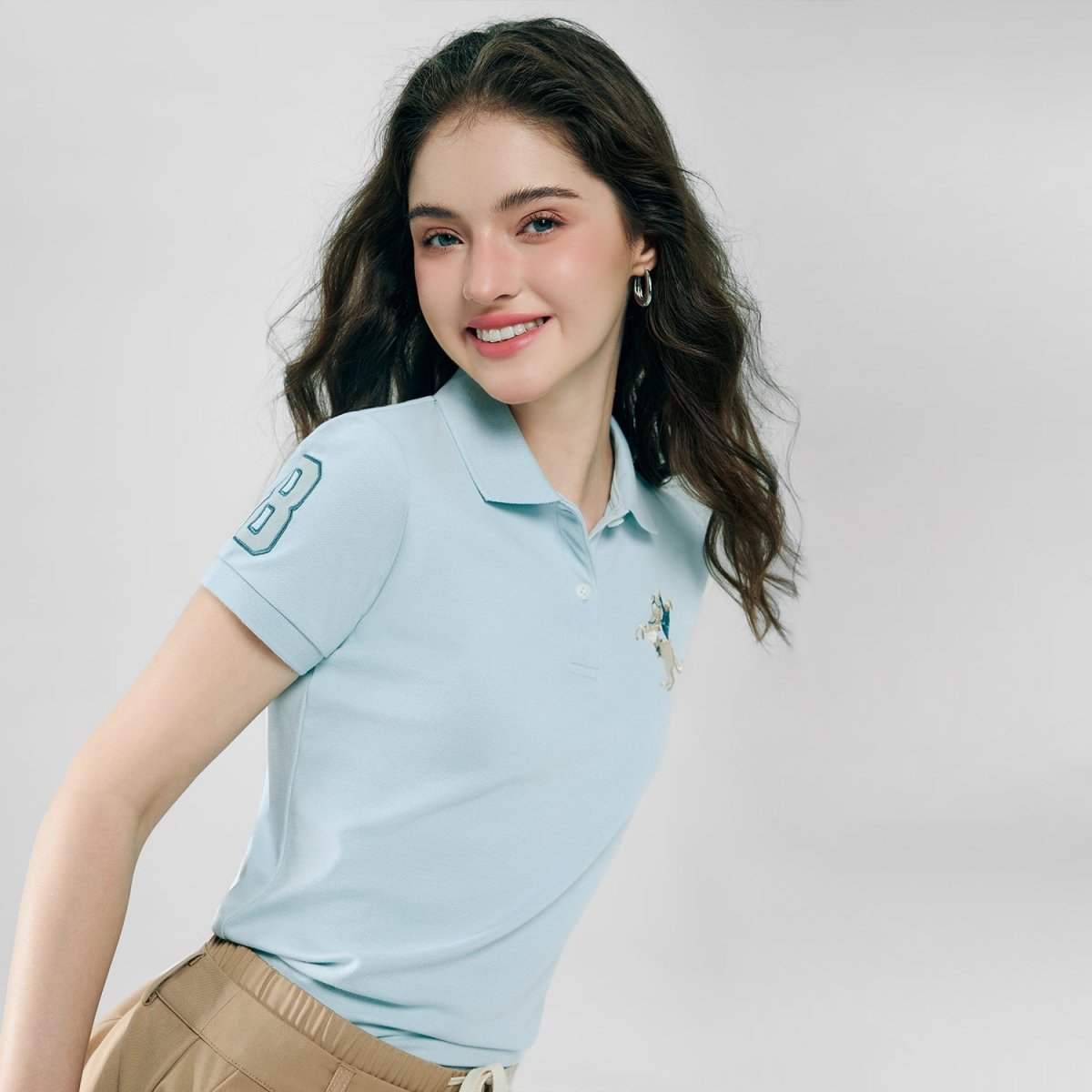Giordano Women’s Slim Fit Embroidered Napoleon Polo - Premium Polo