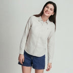 Giordano Women’s Slim Oxford Shirt with Embroidery - Premium Shirts