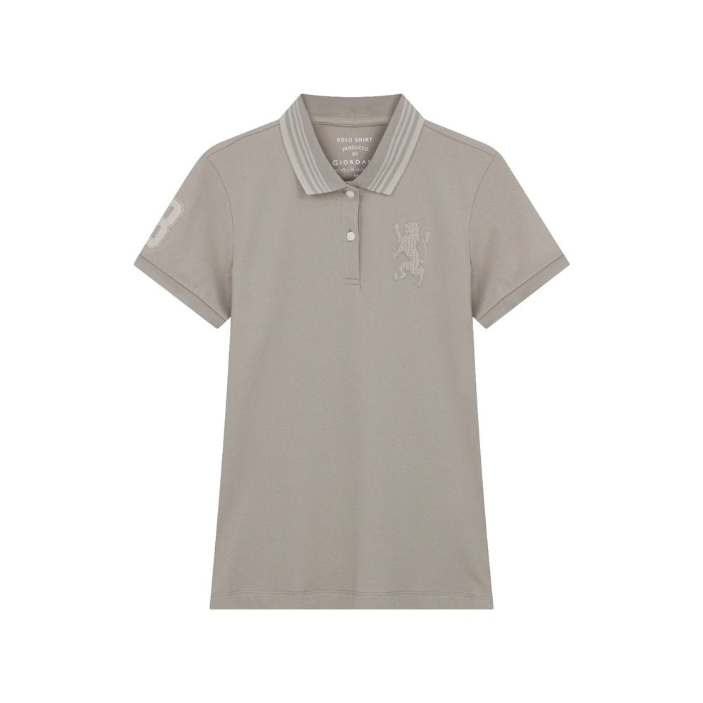 Giordano Women’s Slim Pique Polo with 3D Lion Embroidery - first_variant_option_2 Premium Polo for Giordano