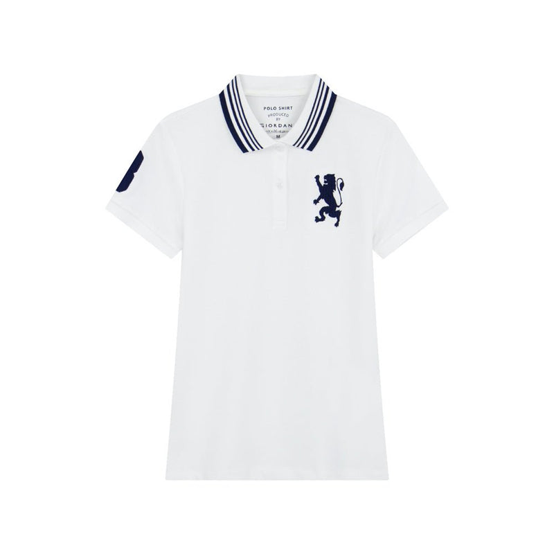 Giordano Women’s Slim Pique Polo with 3D Lion Embroidery - first_variant_option_2 Premium Polo for Giordano