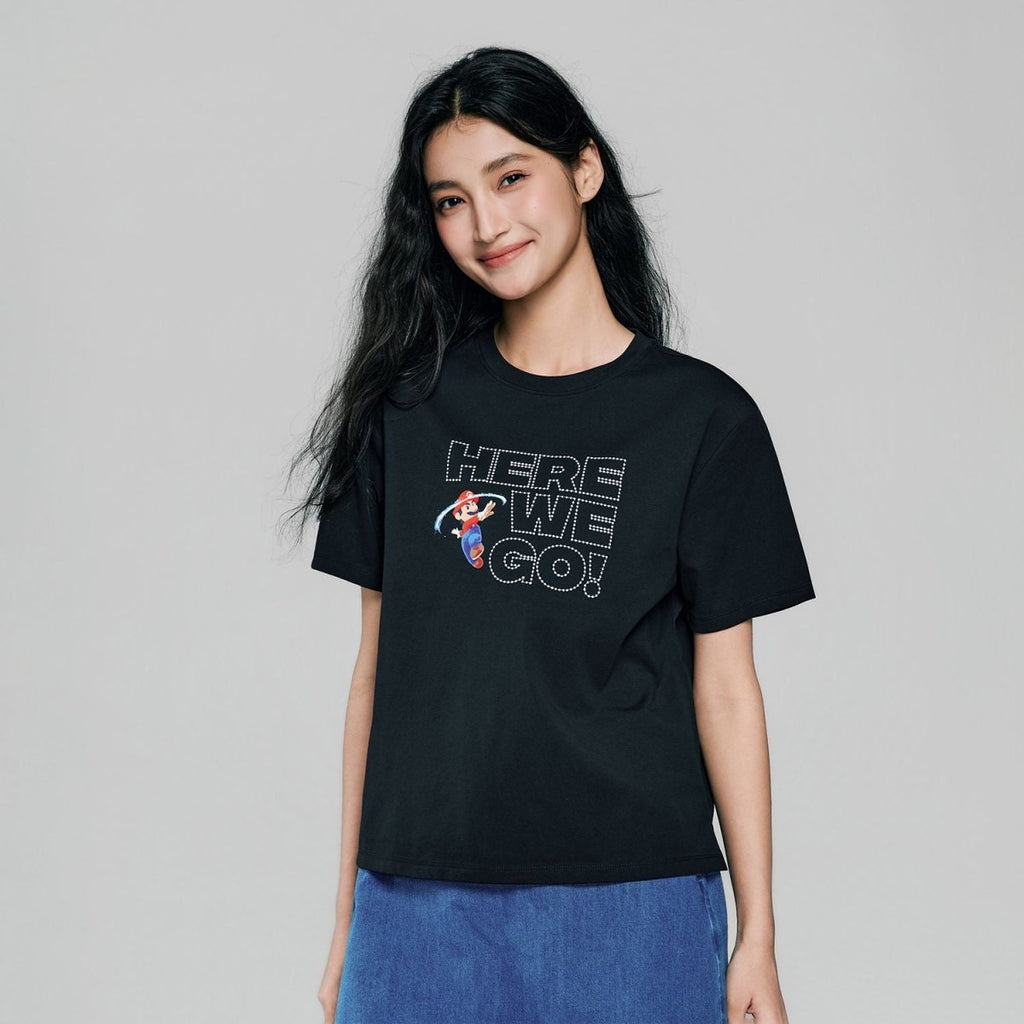Giordano Women's Super Mario Boyfriend Tee - first_variant_option_2 Premium Print Tee for Giordano