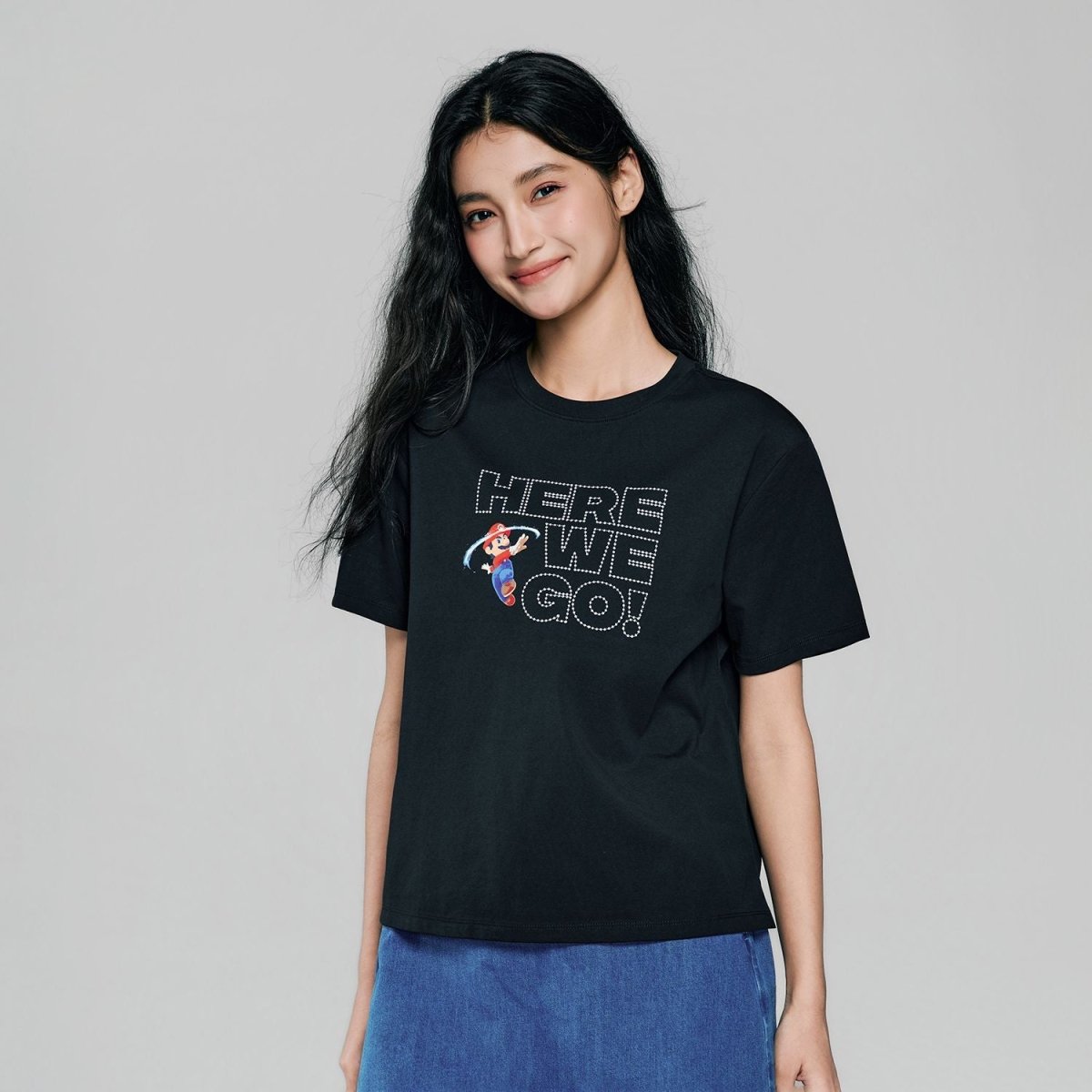 Giordano Women's Super Mario Boyfriend Tee - first_variant_option_2 Premium Print Tee for Giordano