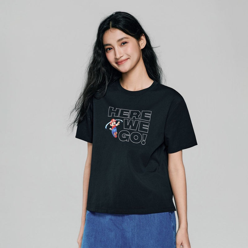Giordano Women's Super Mario Boyfriend Tee - first_variant_option_2 Premium Print Tee for Giordano