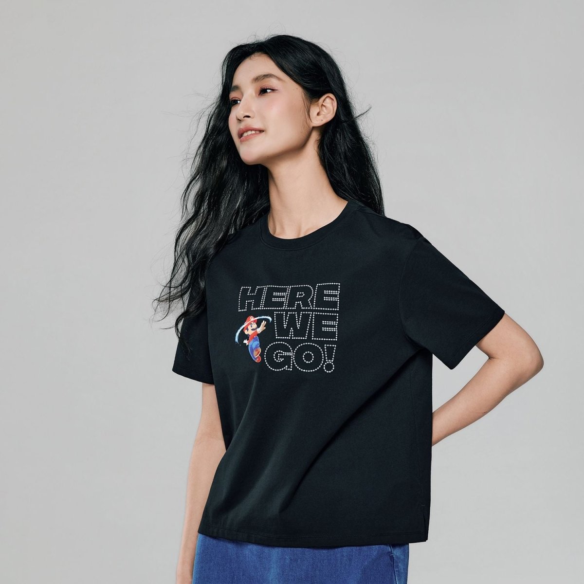Giordano Women's Super Mario Boyfriend Tee - first_variant_option_2 Premium Print Tee for Giordano