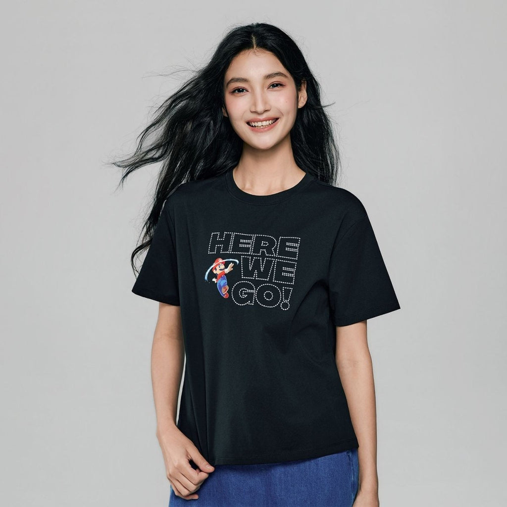 Giordano Women's Super Mario Boyfriend Tee - first_variant_option_2 Premium Print Tee for Giordano