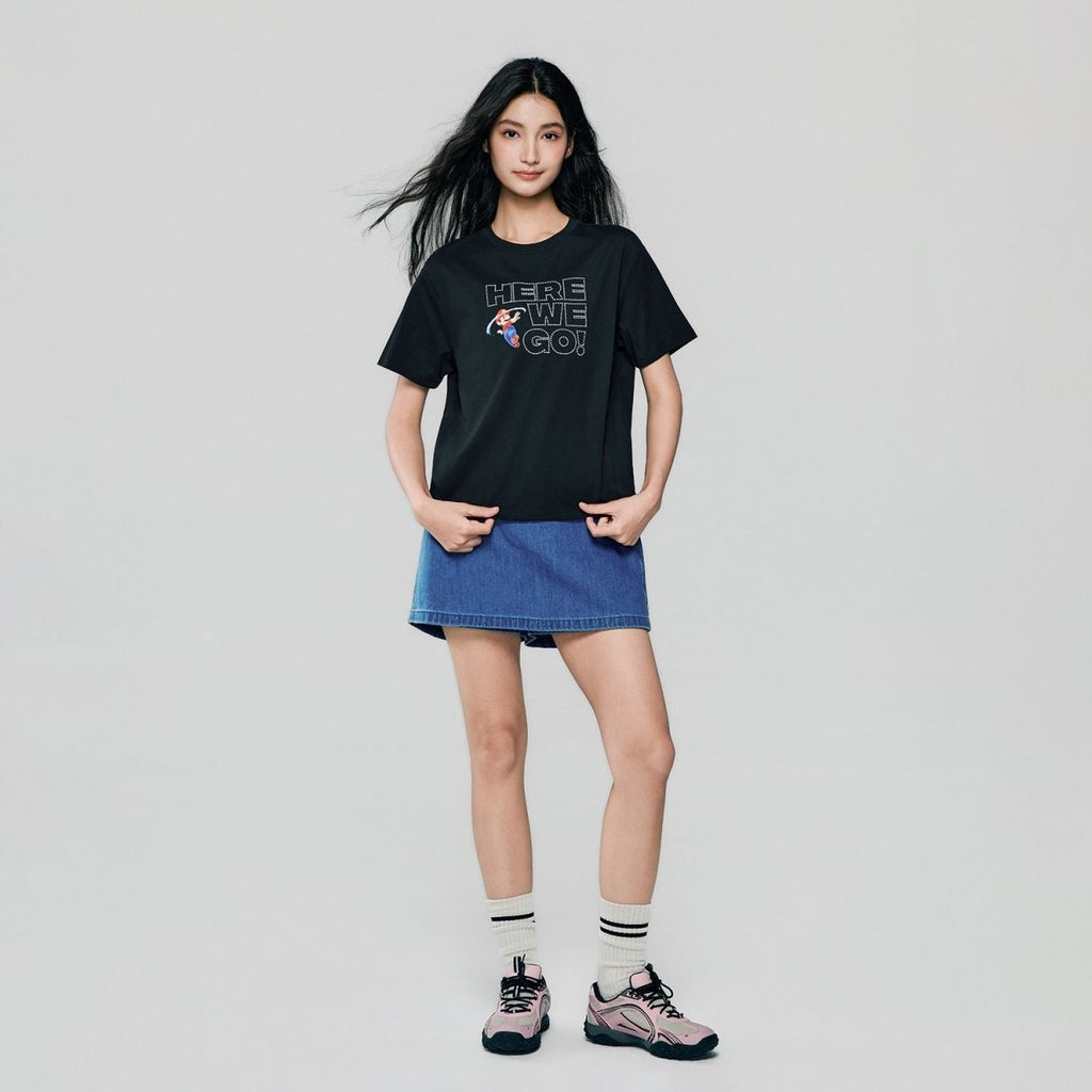 Giordano Women's Super Mario Boyfriend Tee - first_variant_option_2 Premium Print Tee for Giordano