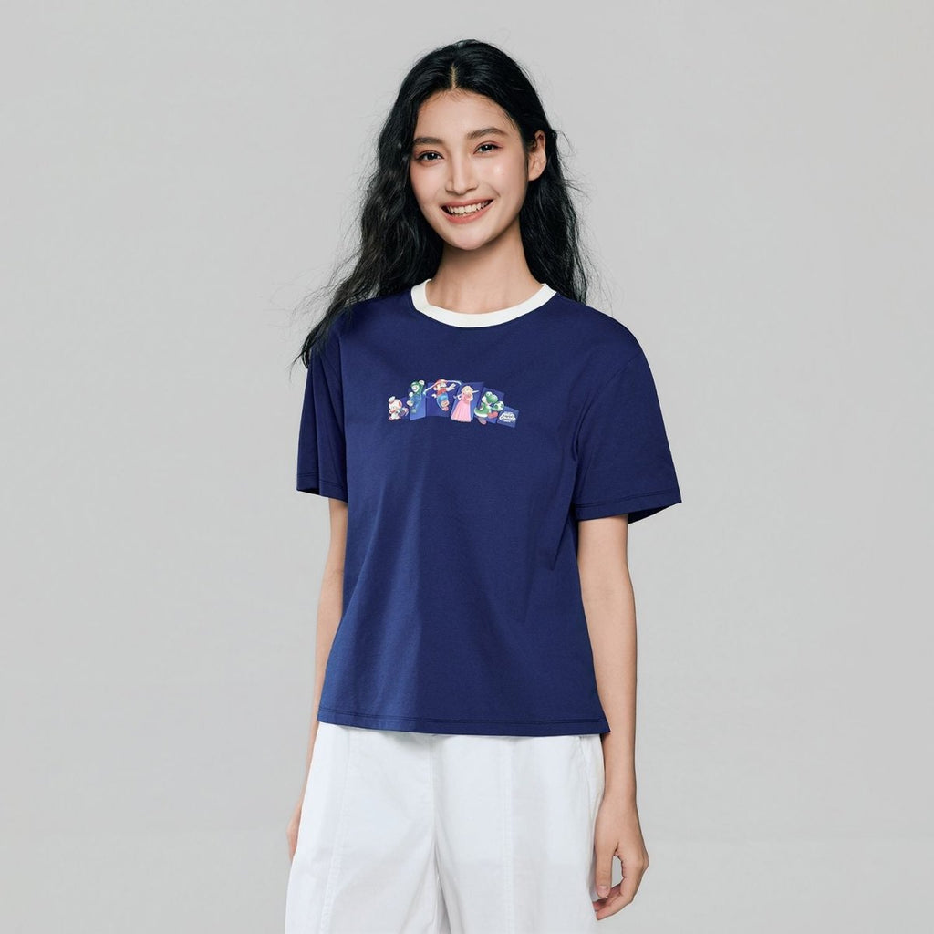 Giordano Women's Super Mario Print Boyfriend Tee - first_variant_option_2 Premium Print Tee for Giordano
