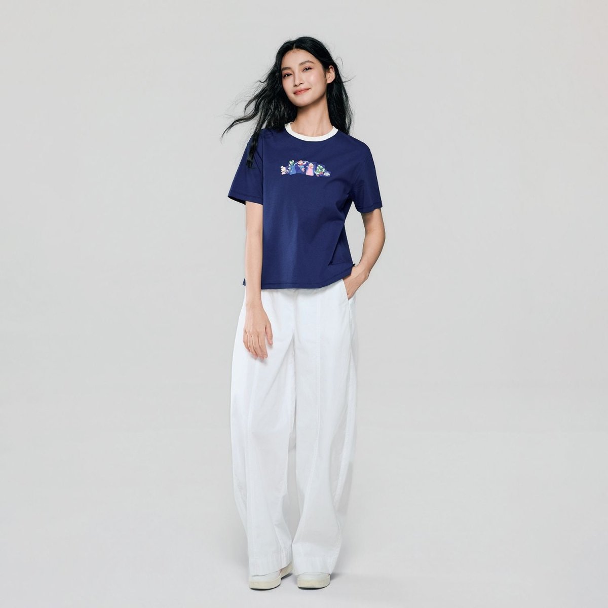 Giordano Women's Super Mario Print Boyfriend Tee - first_variant_option_2 Premium Print Tee for Giordano