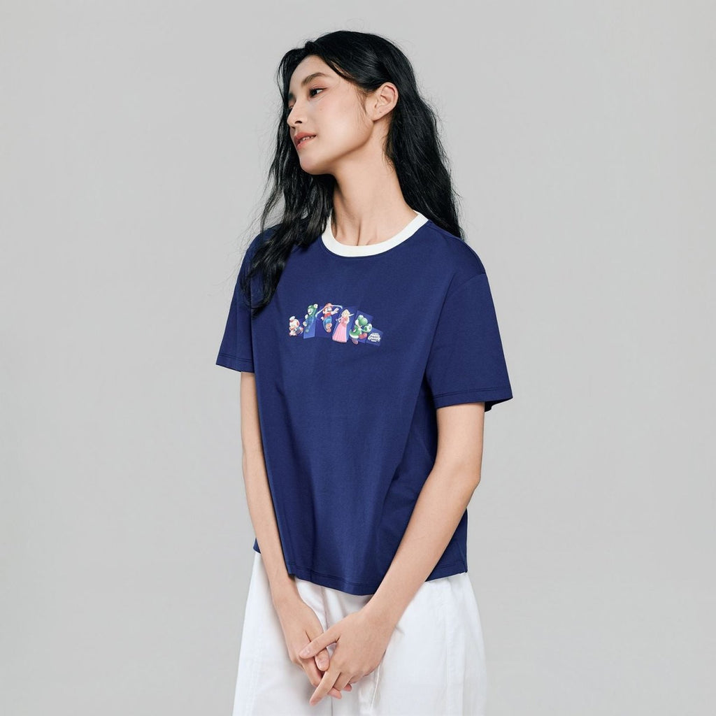 Giordano Women's Super Mario Print Boyfriend Tee - first_variant_option_2 Premium Print Tee for Giordano