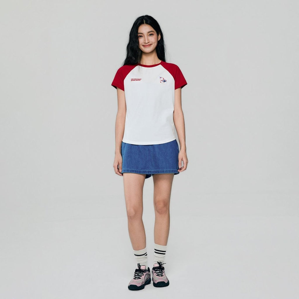 Giordano Women's Super Mario Raglan Tee - first_variant_option_2 Premium Print Tee for Giordano