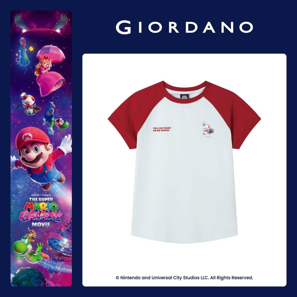 Giordano Women's Super Mario Raglan Tee - first_variant_option_2 Premium Print Tee for Giordano