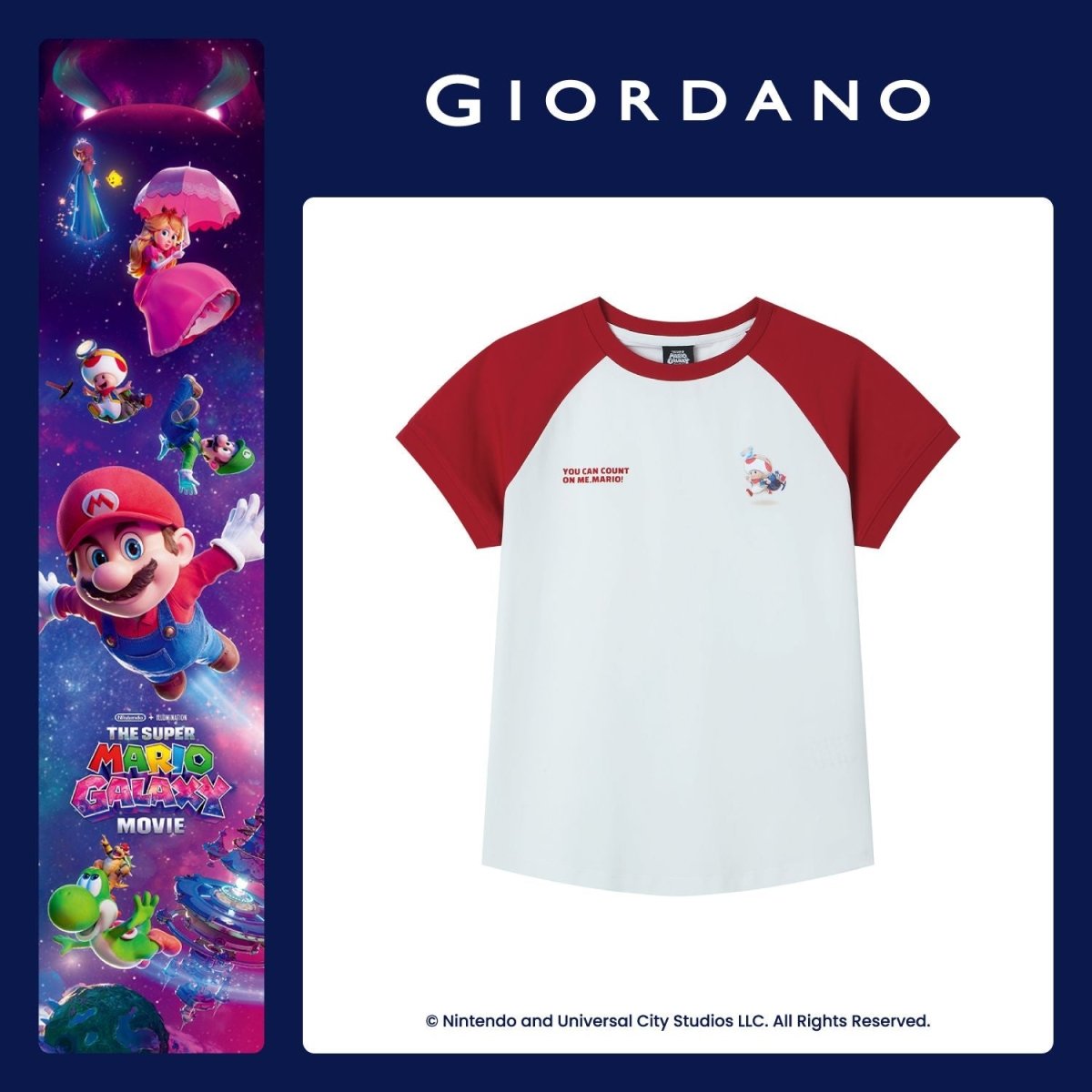 Giordano Women's Super Mario Raglan Tee - first_variant_option_2 Premium Print Tee for Giordano