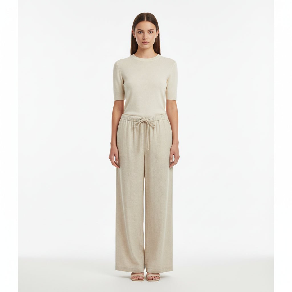 Giordano Women's Wide Leg Linen - Viscose Pants - first_variant_option_2 Premium Pants for Giordano