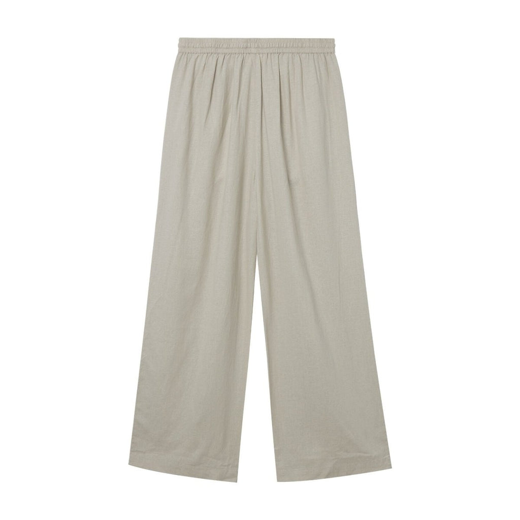 Giordano Women's Wide Leg Linen Viscose Pants - Elastic High Waist For Comfort - Premium Pants