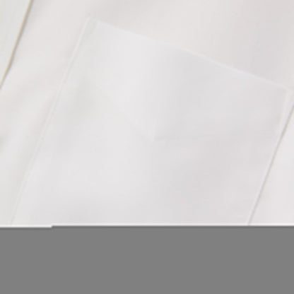 Giordano wrinkle free cotton shirt for men close-up showing smooth white fabric and pocket detail