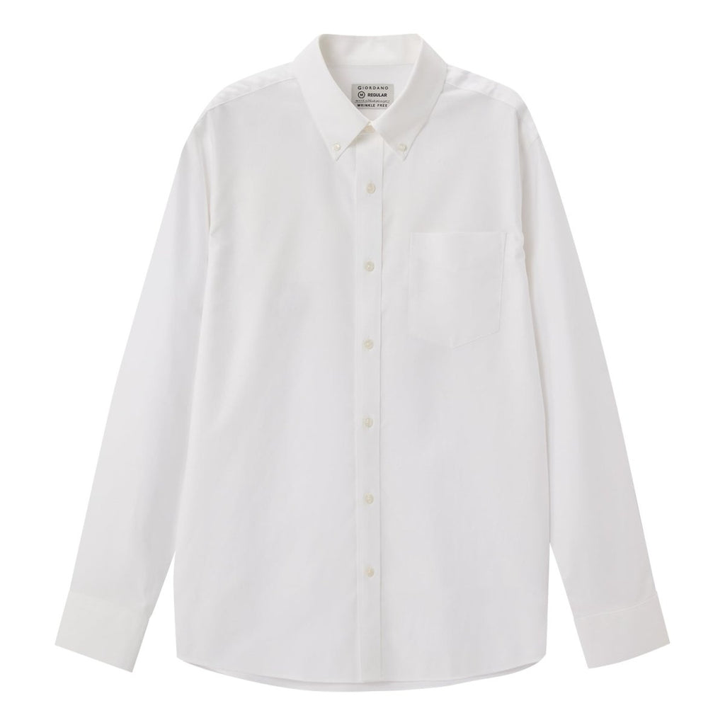 Men's Cotton Oxford Regular Fit Wrinkle Free Shirt S - Shop Giordano