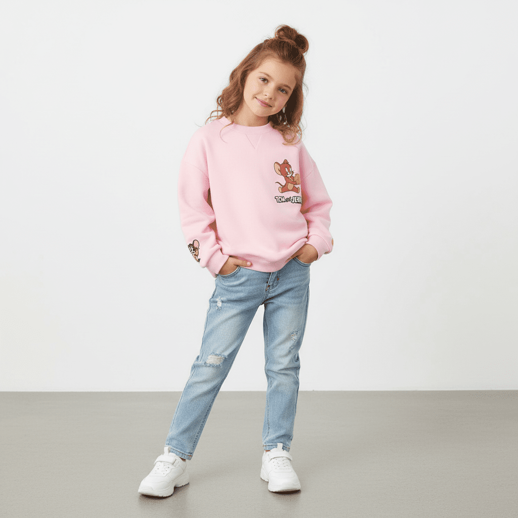 Giordano Girl's Tom & Jerry Oversized Printed Sweatshirt - first_variant_option_2 Premium Sweatshirt for Giordano