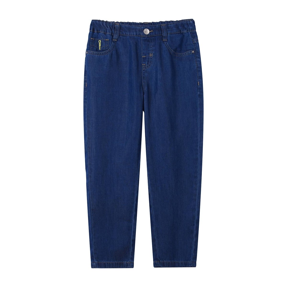 Junior Cotton Denim Jeans - Comfortable Mid - Rise Tapered Fit With Elastic Waist - Giordano