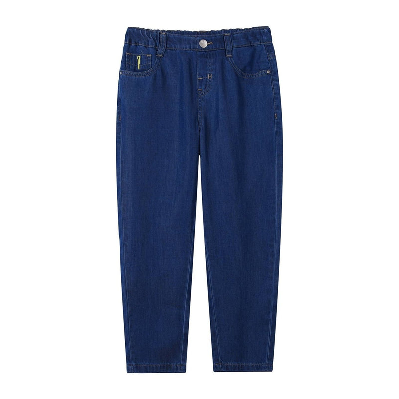 Junior Cotton Denim Jeans - Comfortable Mid - Rise Tapered Fit With Elastic Waist 4 Y - Shop Giordano