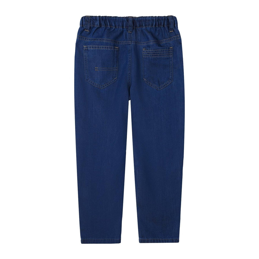 Junior Cotton Denim Jeans - Comfortable Mid - Rise Tapered Fit With Elastic Waist 4 Y - Shop Giordano