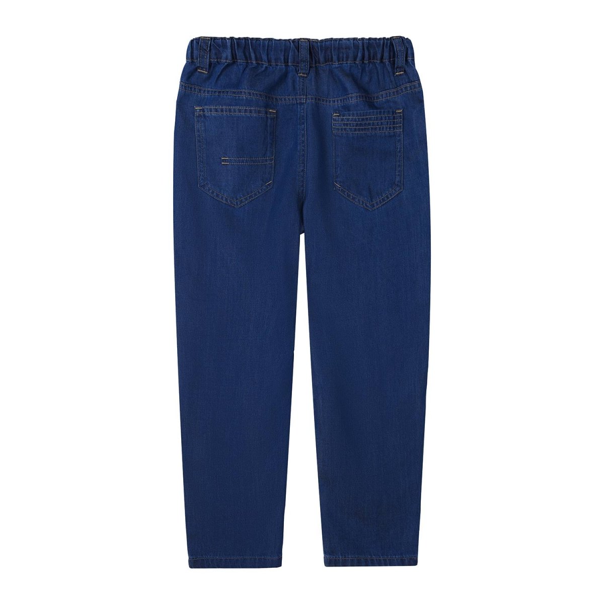 Junior Cotton Denim Jeans - Comfortable Mid - Rise Tapered Fit With Elastic Waist - Giordano