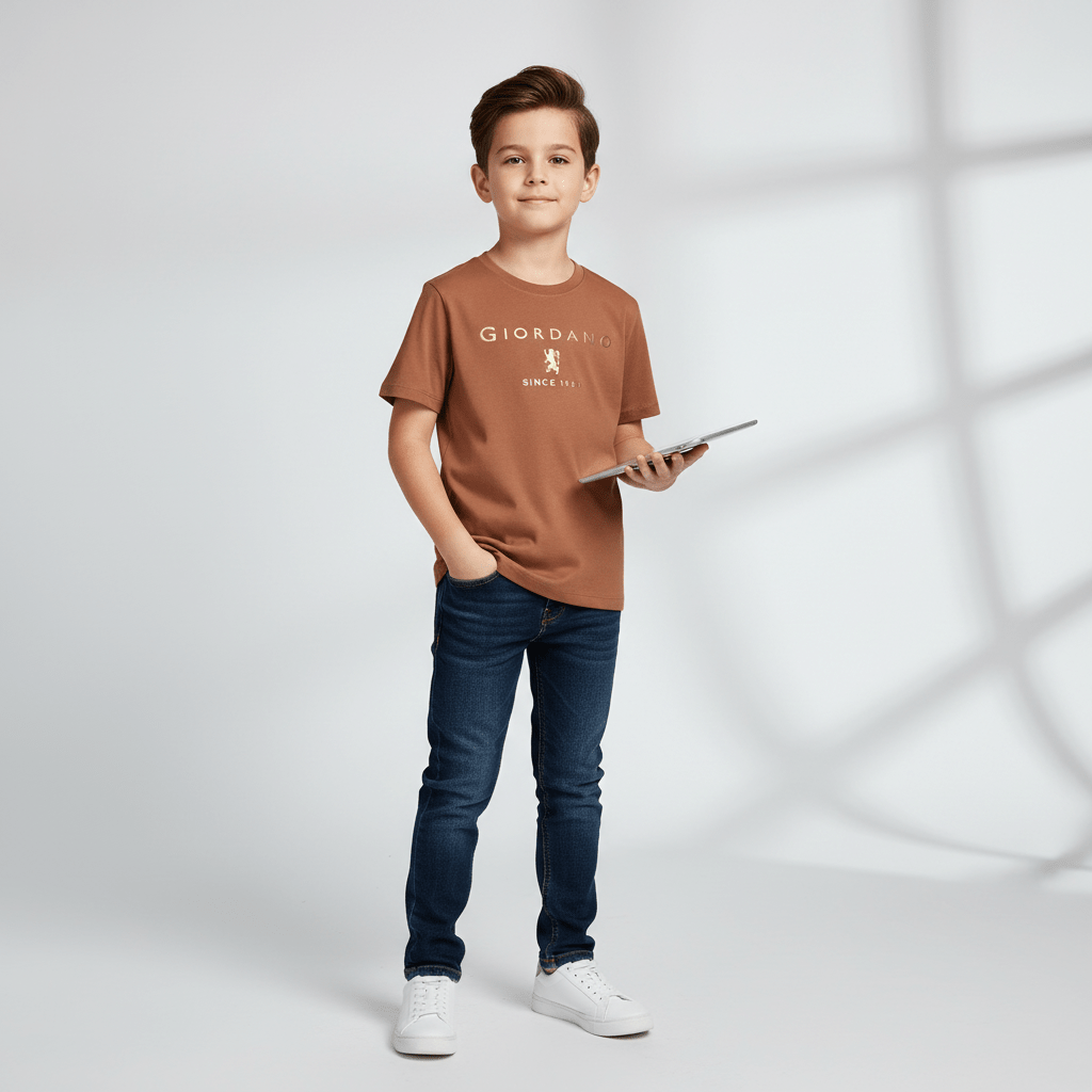 Giordano Junior Cotton Jersey Graphic Tee - Comfortable & Stylish - Premium Print Tee