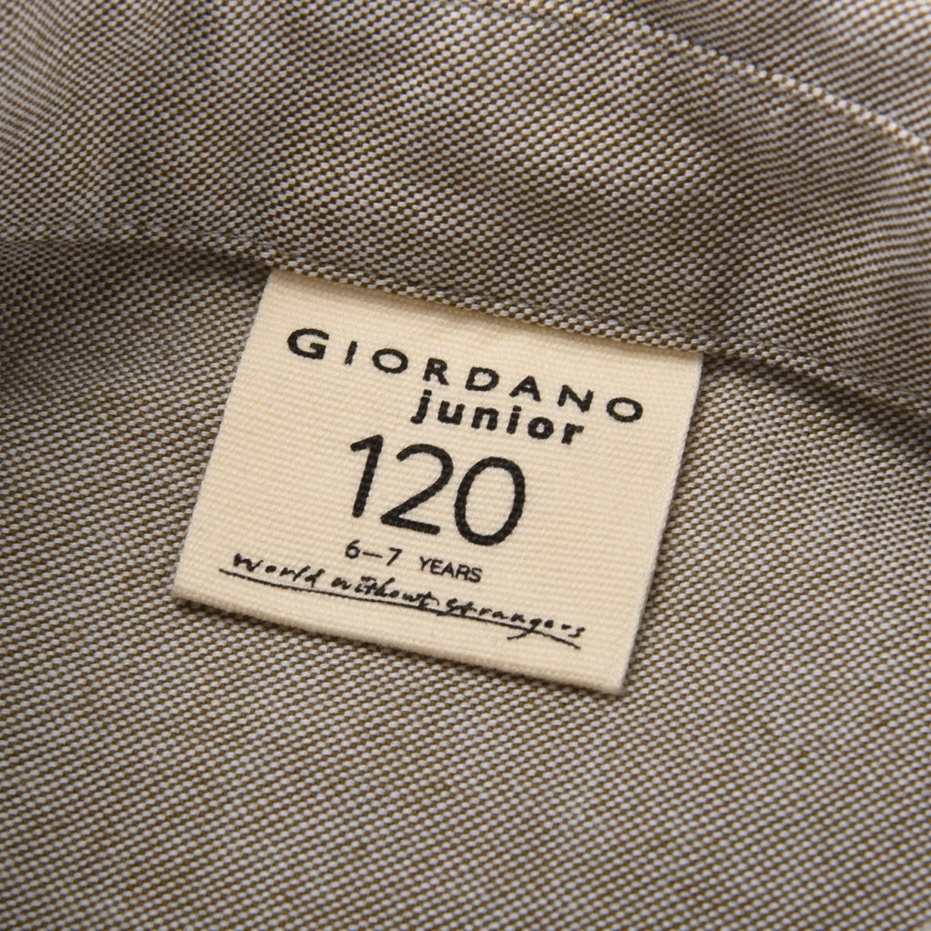 Giordano Junior Cotton Oxford Full Opening Long Sleeve Slim Fit Embroidery Garment Wash Shirt - Premium Shirts