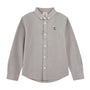 Giordano Junior Cotton Oxford Full Opening Long Sleeve Slim Fit Embroidery Garment Wash Shirt - Premium Shirts