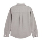 Giordano Junior Cotton Oxford Full Opening Long Sleeve Slim Fit Embroidery Garment Wash Shirt - Premium Shirts