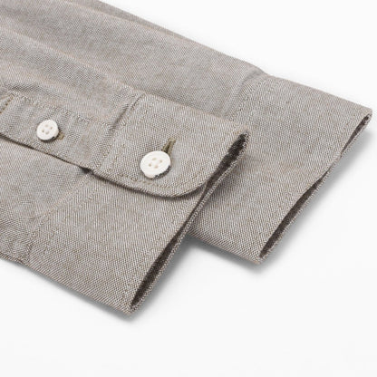 Junior Cotton Oxford Full Opening Long Sleeve Slim Fit Embroidery Garment Wash Shirt - Giordano