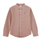 Giordano Junior Cotton Oxford Full Opening Long Sleeve Slim Fit Embroidery Garment Wash Shirt - Premium Shirts