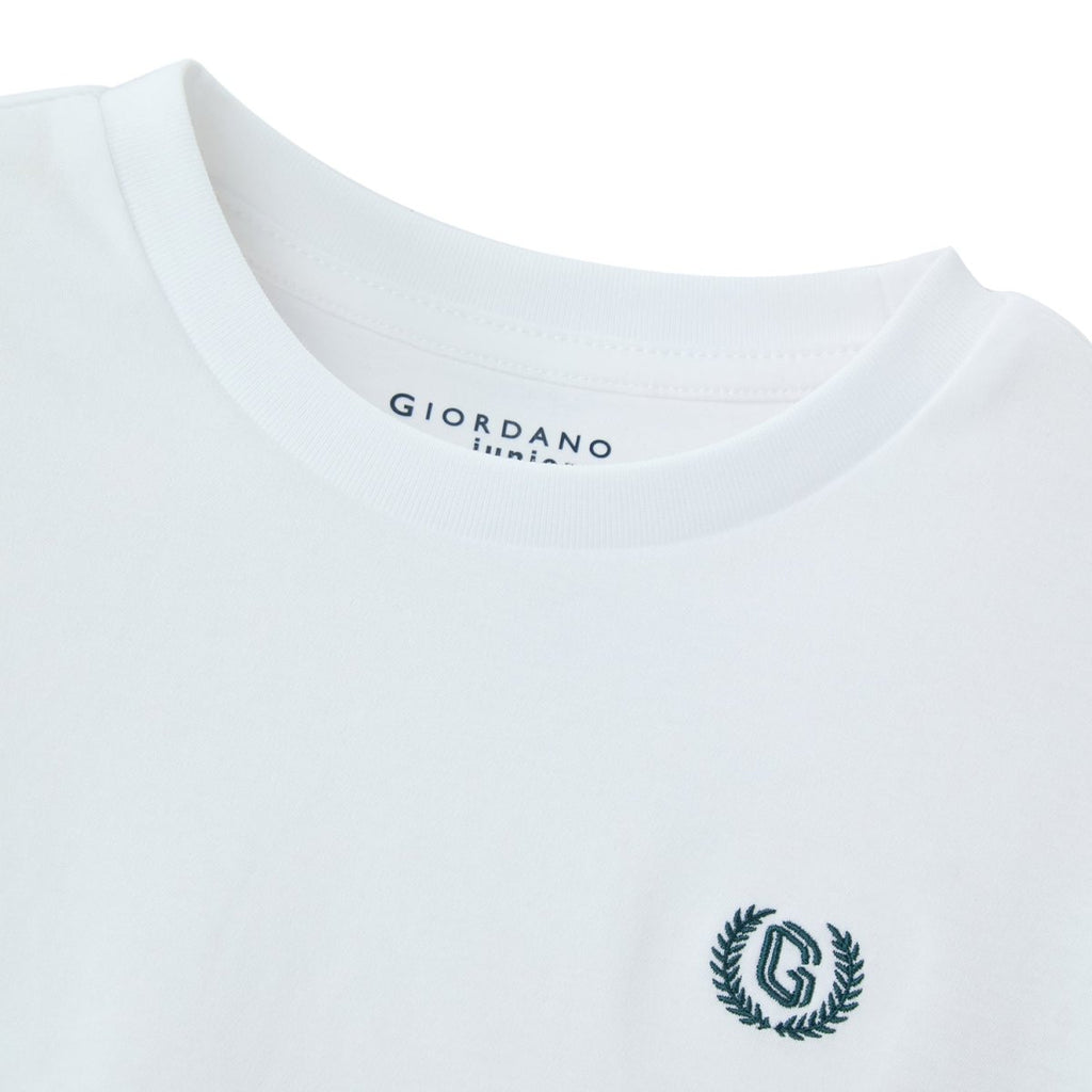Giordano Junior Liquid Touch Embroidered Smart Tee - Soft Cotton Interlock - Premium Tee