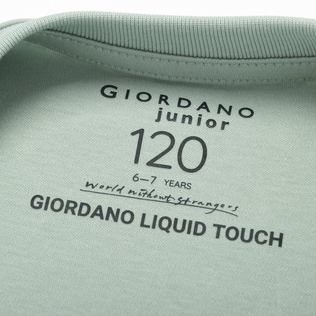 Giordano Junior Liquid Touch Embroidered Smart Tee - Soft Cotton Interlock - Premium Tee