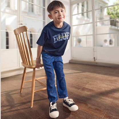 Junior Lyocell Denim Jeans - Comfortable Tapered Fit With Elastic Waist - Giordano