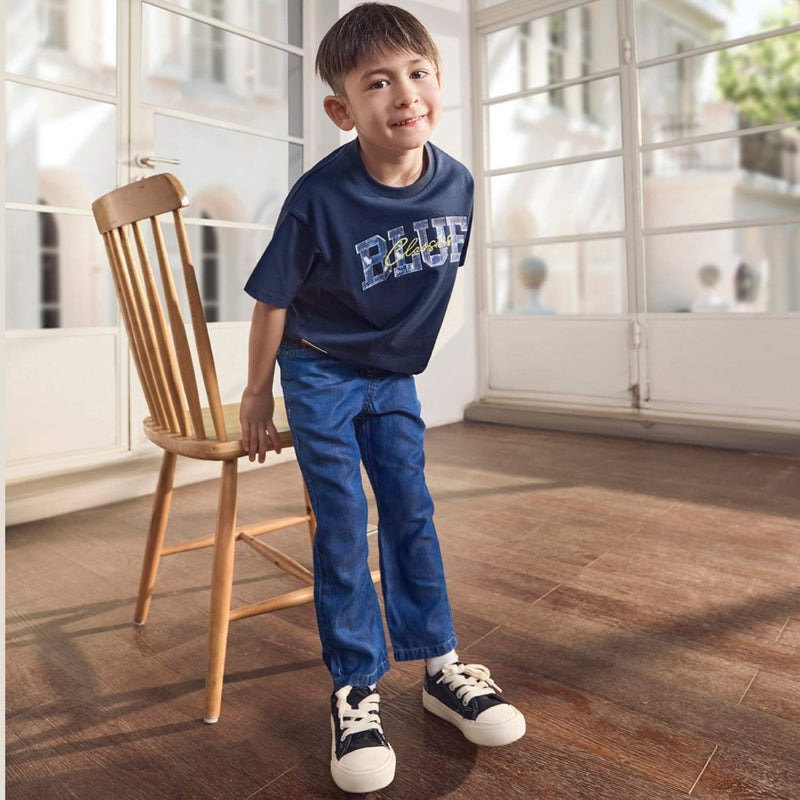 Junior Lyocell Denim Jeans - Comfortable Tapered Fit With Elastic Waist 100 - Shop Giordano