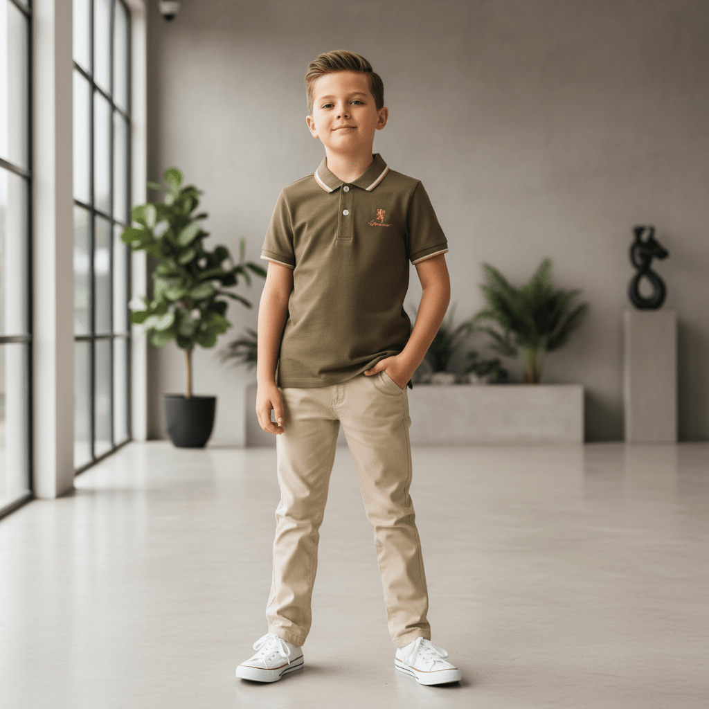 Junior's Slim Fit Cotton Pique Signature Embroidery Polo 100 - Shop Giordano