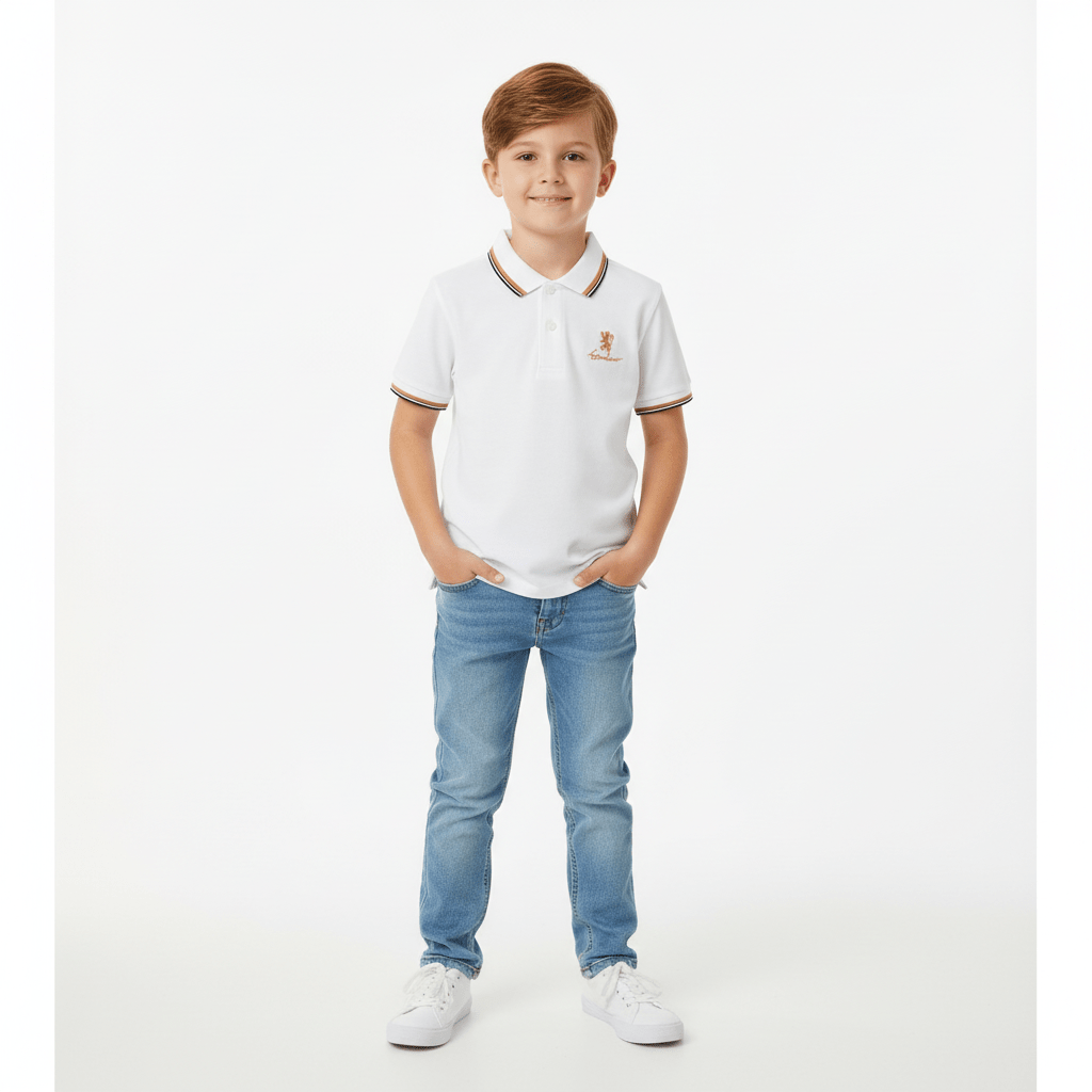 Junior's Slim Fit Cotton Pique Signature Embroidery Polo 100 - Shop Giordano
