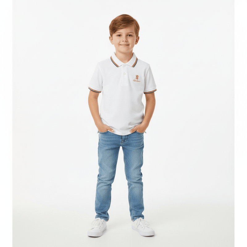 Junior's Slim Fit Cotton Pique Signature Embroidery Polo 100 - Shop Giordano