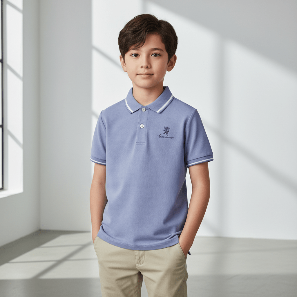Giordano Junior's Slim Fit Cotton Pique Signature Embroidery Polo - Premium Polo
