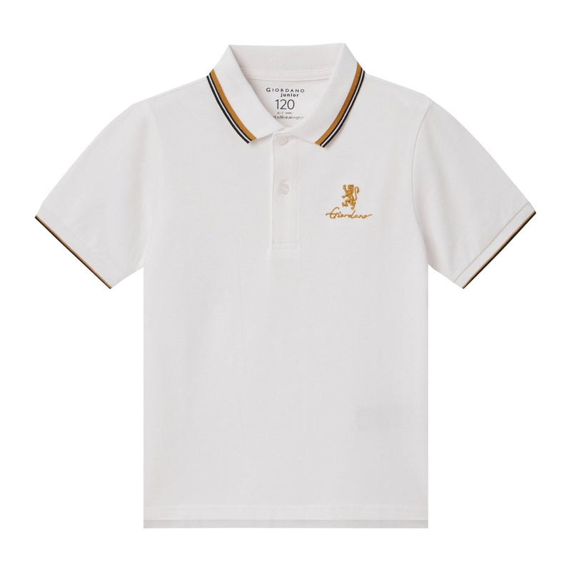Junior's Slim Fit Cotton Pique Signature Embroidery Polo 100 - Shop Giordano