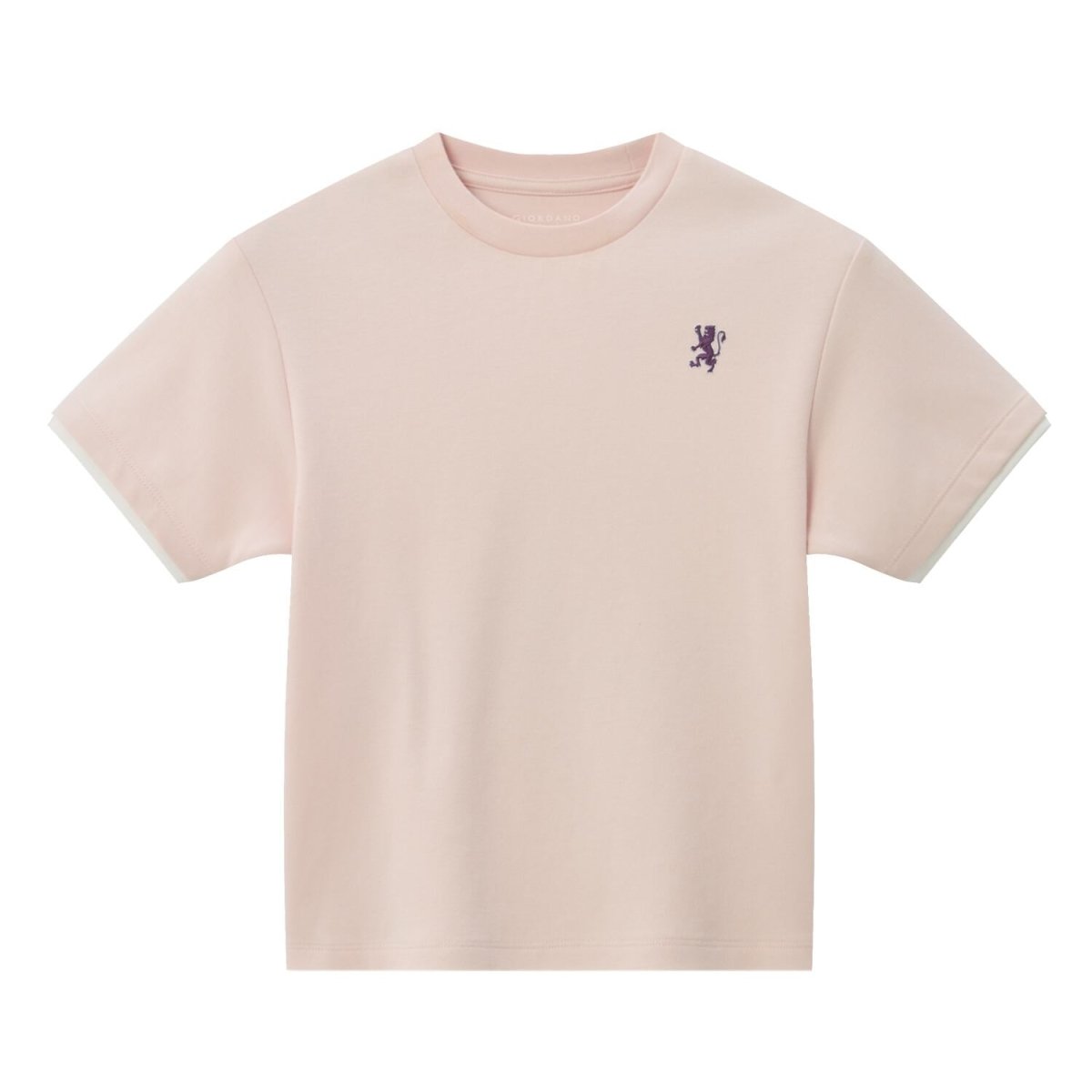 Giordano Kid's' Comfort Fit Interlock Crew Neck Embroidered Tee - Premium Tee