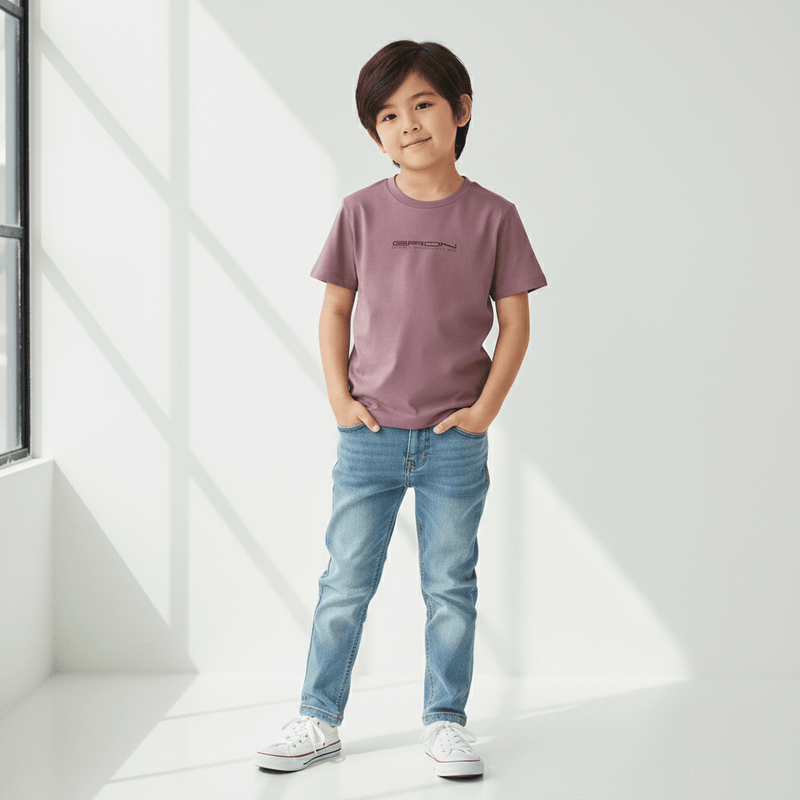 Giordano Kid's Comfort Fit Printed Crew Neck Cotton Tee - Premium Print Tee