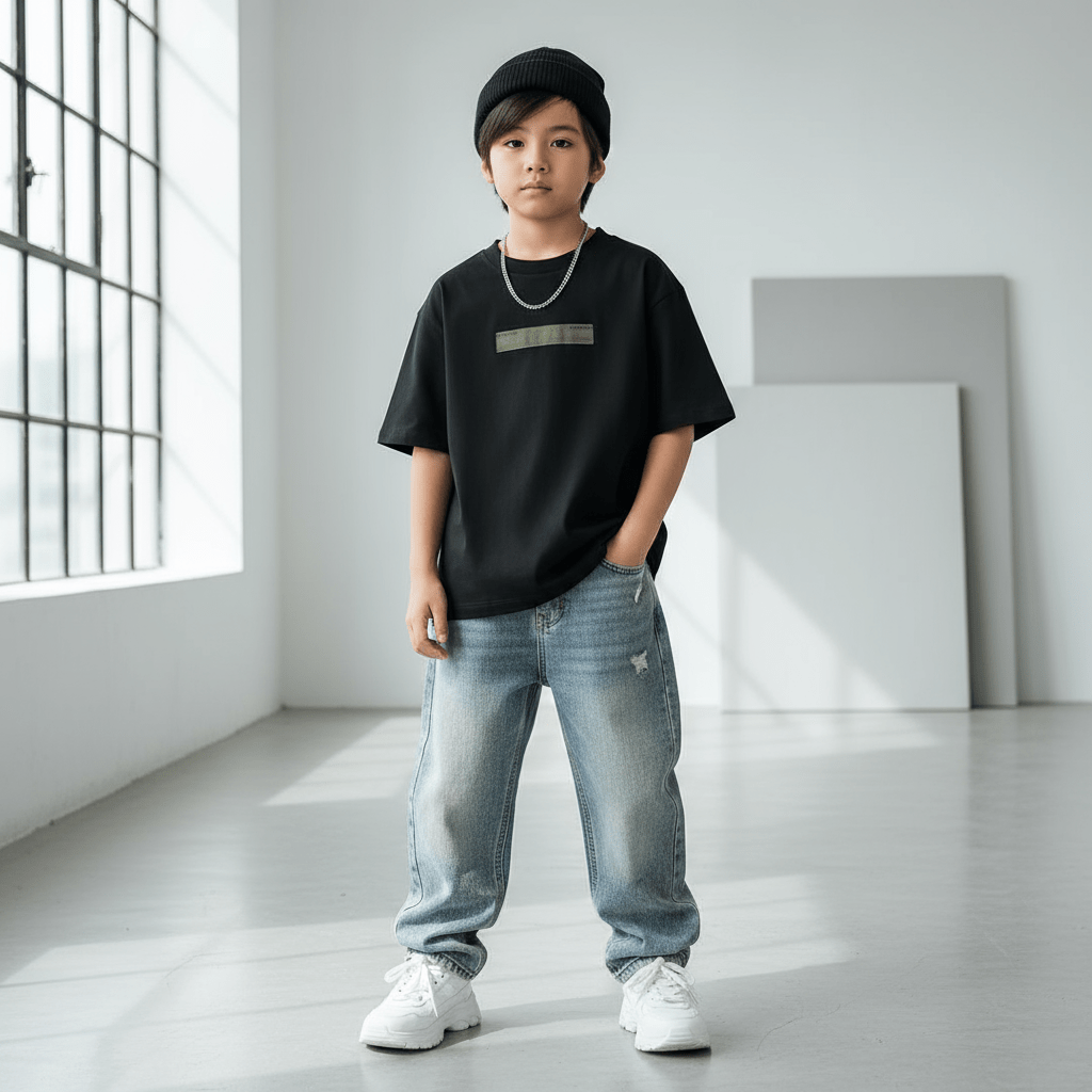 Kid's Comfort Fit Printed Crew Neck Cotton Tee 4 Y - Shop Giordano