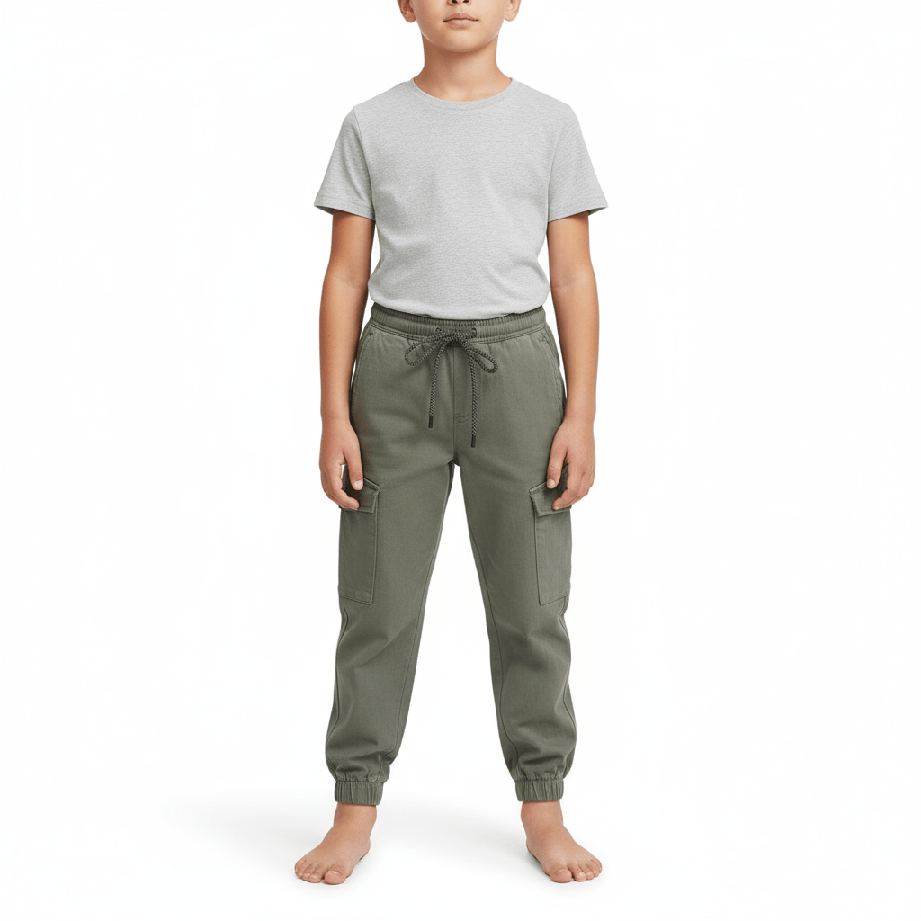 Kid's Comfort Stretch Twill Mid - Rise Jogger Pants 4 Y - Shop Giordano