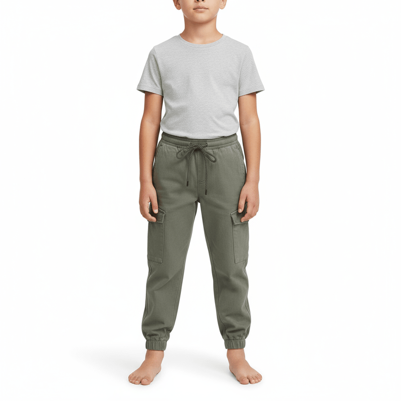 Kid's Comfort Stretch Twill Mid - Rise Jogger Pants 4 Y - Shop Giordano