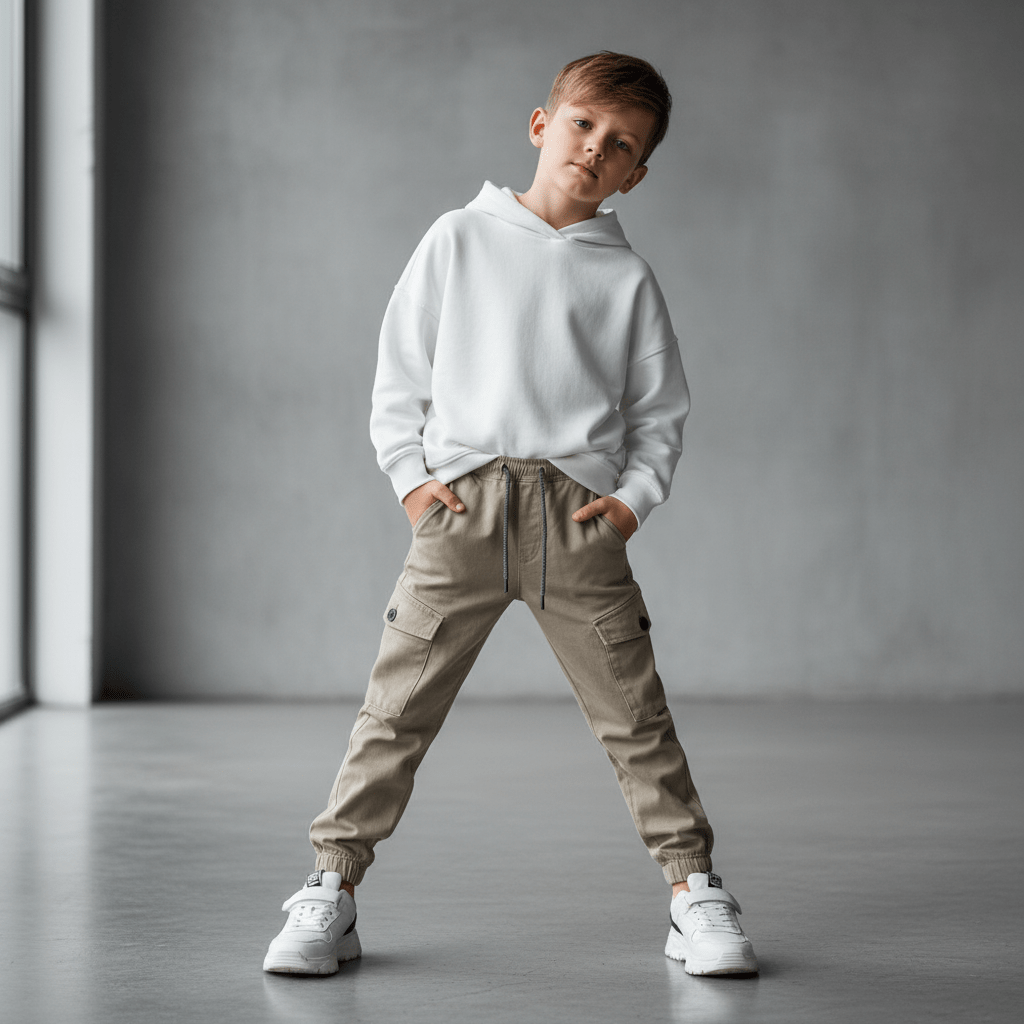 Kid's Comfort Stretch Twill Mid - Rise Jogger Pants 4 Y - Shop Giordano