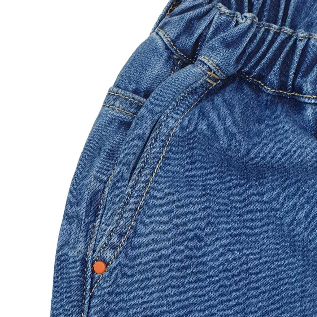 Giordano Kid's' Comfy Cotton Denim Jeans | Relaxed Fit, Elastic Waist - Premium Jeans