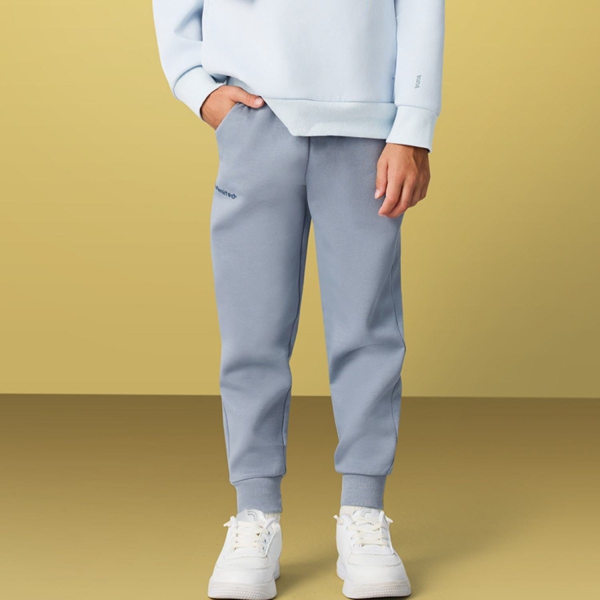 Kid's Cotton Blend Interlock Elastic Waist Soft Knit Joggers - Giordano